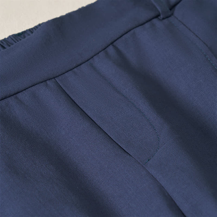 Buddha Stones Lässige, einfarbige Knöchelhose für Damen, gerades Bein, mit Taschen, ideal für Frühling und Sommer - image 5