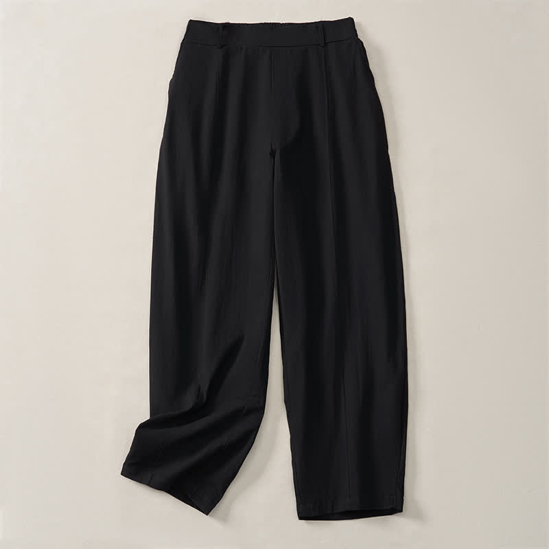 Buddha Stones Lässige, einfarbige Knöchelhose für Damen, gerades Bein, mit Taschen, ideal für Frühling und Sommer - image 11