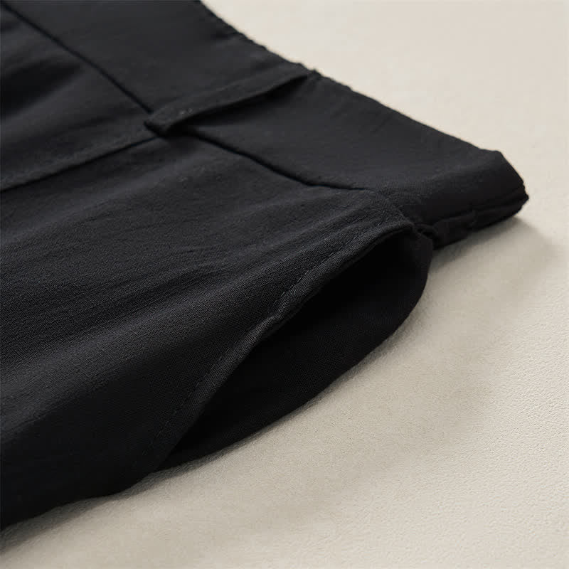 Buddha Stones Lässige, einfarbige Knöchelhose für Damen, gerades Bein, mit Taschen, ideal für Frühling und Sommer - image 14