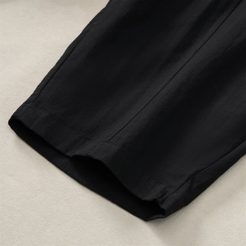 Buddha Stones Lässige, einfarbige Knöchelhose für Damen, gerades Bein, mit Taschen, ideal für Frühling und Sommer - image 15