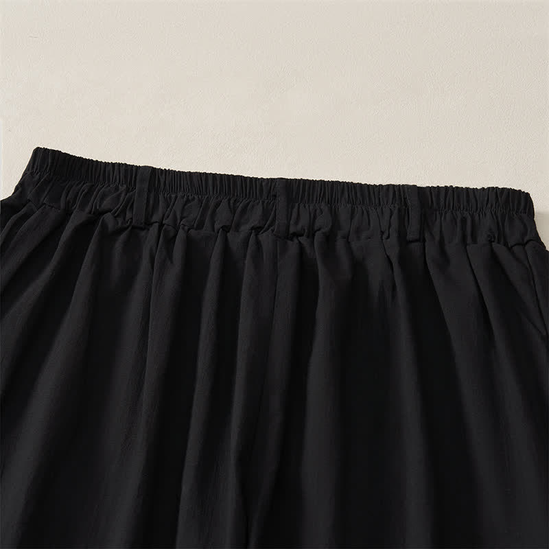 Buddha Stones Lässige, einfarbige Knöchelhose für Damen, gerades Bein, mit Taschen, ideal für Frühling und Sommer - image 13