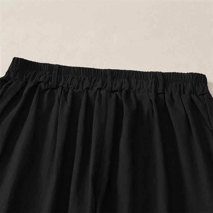 Buddha Stones Lässige, einfarbige Knöchelhose für Damen, gerades Bein, mit Taschen, ideal für Frühling und Sommer - image 13
