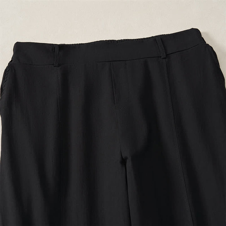 Buddha Stones Lässige, einfarbige Knöchelhose für Damen, gerades Bein, mit Taschen, ideal für Frühling und Sommer - image 12
