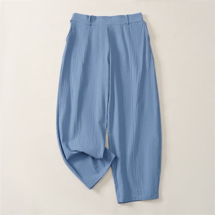 Buddha Stones Lässige, einfarbige Knöchelhose für Damen, gerades Bein, mit Taschen, ideal für Frühling und Sommer - Hellstahlblau - US14, UK/AU18, EU46 (2XL) - image 18