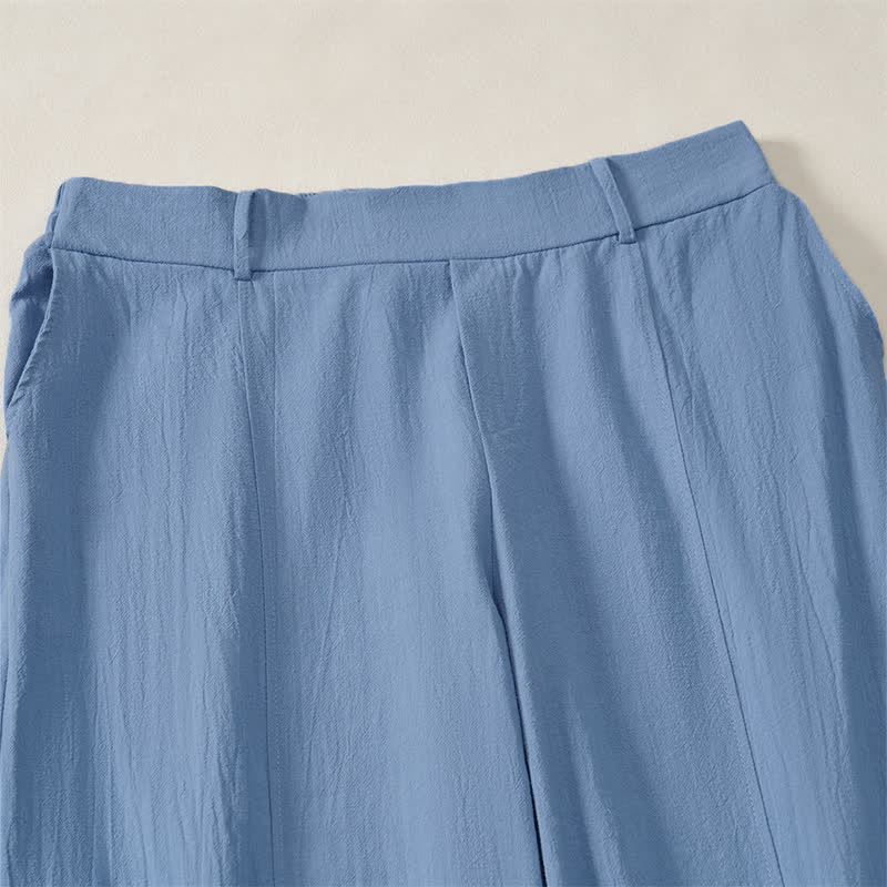 Buddha Stones Lässige, einfarbige Knöchelhose für Damen, gerades Bein, mit Taschen, ideal für Frühling und Sommer - image 20