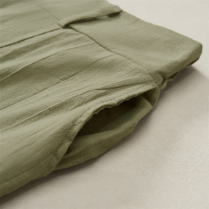 Buddha Stones Lässige, einfarbige Knöchelhose für Damen, gerades Bein, mit Taschen, ideal für Frühling und Sommer - image 29