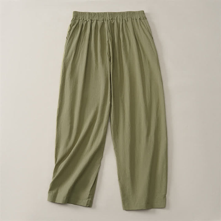 Buddha Stones Lässige, einfarbige Knöchelhose für Damen, gerades Bein, mit Taschen, ideal für Frühling und Sommer - image 26