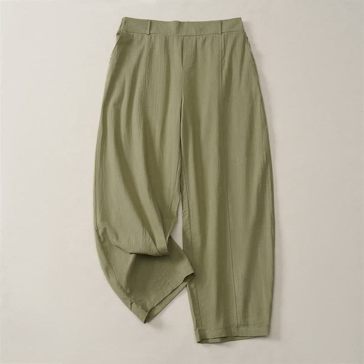 Buddha Stones Lässige, einfarbige Knöchelhose für Damen, gerades Bein, mit Taschen, ideal für Frühling und Sommer - Dunkelmeergrün - US14, UK/AU18, EU46 (2XL) - image 25