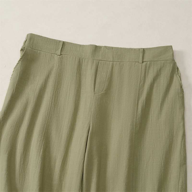 Buddha Stones Lässige, einfarbige Knöchelhose für Damen, gerades Bein, mit Taschen, ideal für Frühling und Sommer - image 27