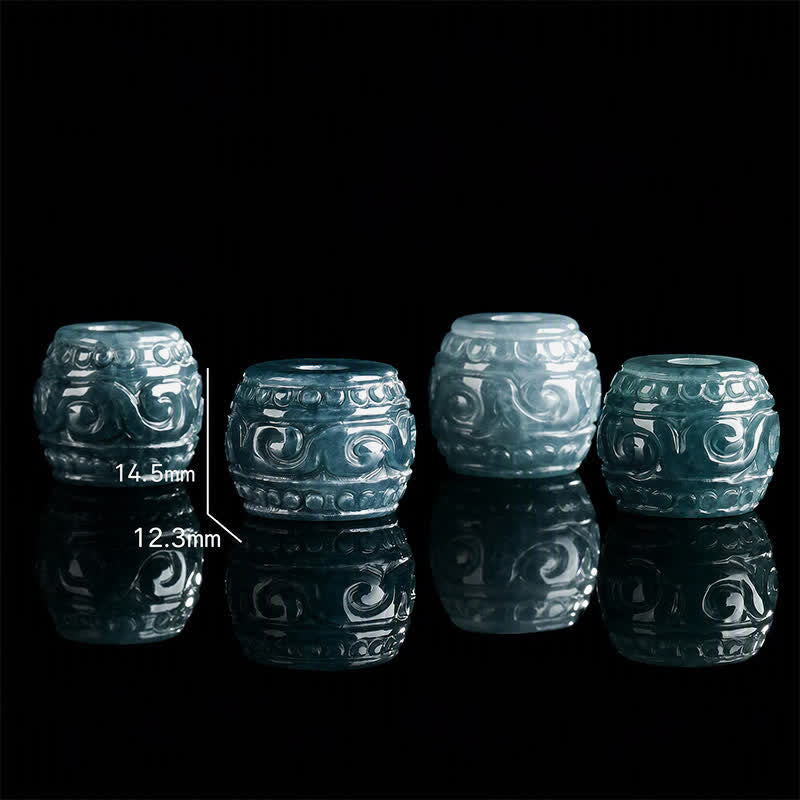 Buddha Stones Jade-Gravur-Harmoniefass-Anhänger, Titanstahlkette - image 4