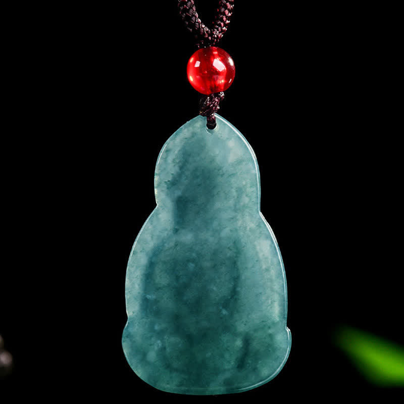 Buddha Stones Jade-Avalokitesvara-Anhänger mit geschnitztem Symbol für Glück und Mitgefühl - image 2