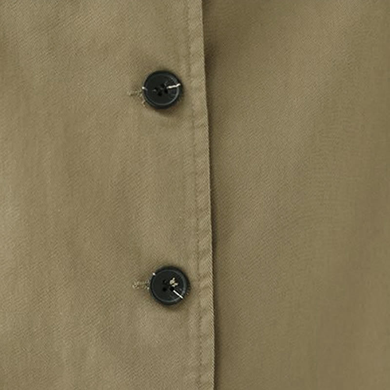 Buddha Stones Lässige, minimalistische Damenjacke mit Knopfleiste und Taschen für Frühling und Herbst - image 7