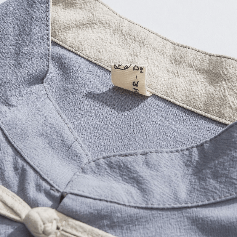 Buddha Stones Frühling Herbst Tang Style Minimalist Mandarin Collar Frog Button Solid Cotton Damen Langarmhemden - image 4