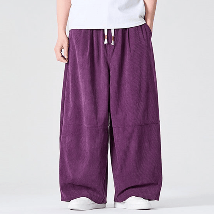 Buddha Stones Lässige Cordhose für Herbst und Winter, lange Herrenhose mit geradem Bein und Tasche - image 7