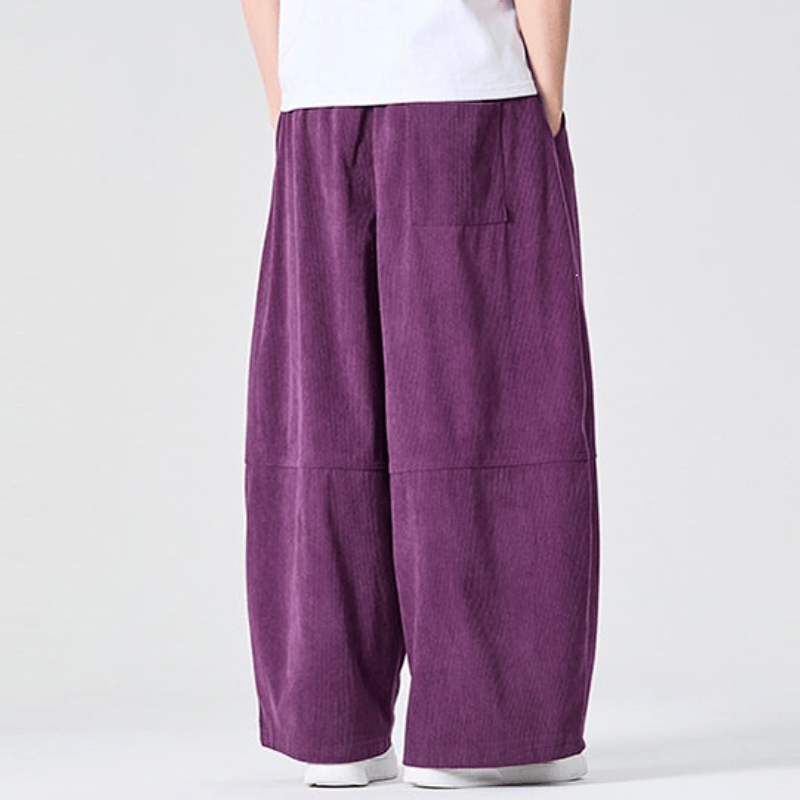 Buddha Stones Lässige Cordhose für Herbst und Winter, lange Herrenhose mit geradem Bein und Tasche - image 9