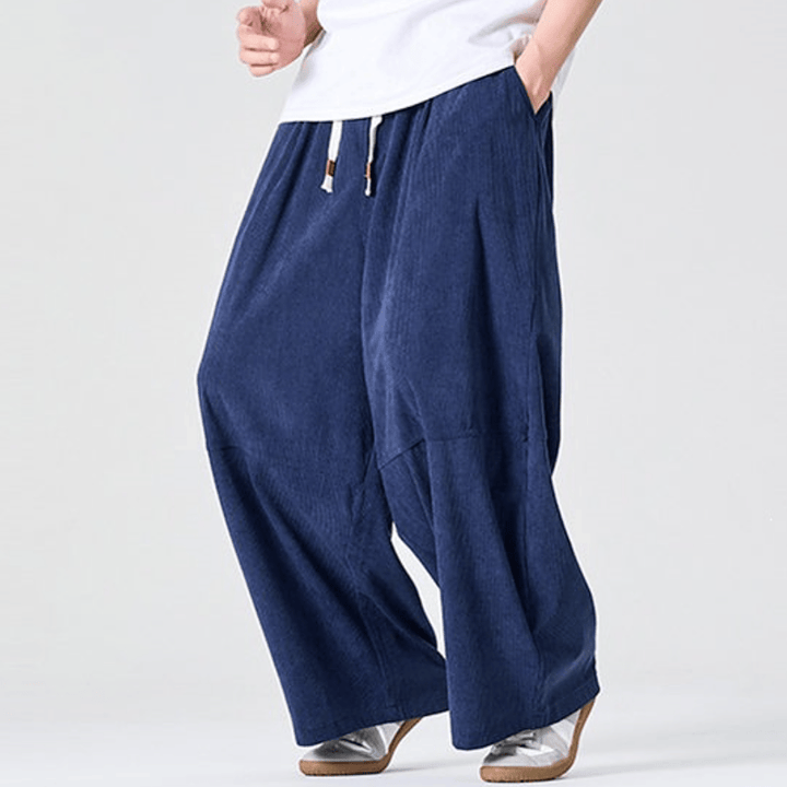 Buddha Stones Lässige Cordhose für Herbst und Winter, lange Herrenhose mit geradem Bein und Tasche - image 2