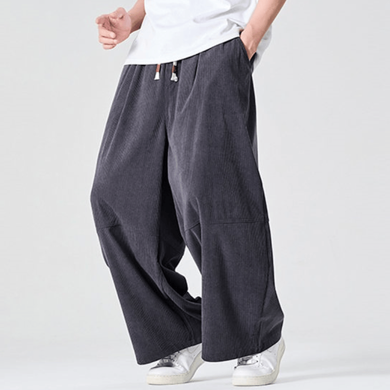 Buddha Stones Lässige Cordhose für Herbst und Winter, lange Herrenhose mit geradem Bein und Tasche - image 11