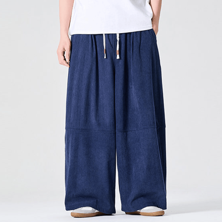 Buddha Stones Lässige Cordhose für Herbst und Winter, lange Herrenhose mit geradem Bein und Tasche - image 3