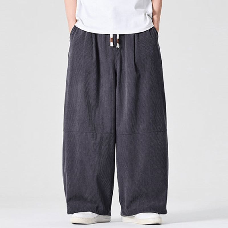 Buddha Stones Lässige Cordhose für Herbst und Winter, lange Herrenhose mit geradem Bein und Tasche - image 12