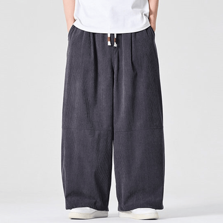 Buddha Stones Lässige Cordhose für Herbst und Winter, lange Herrenhose mit geradem Bein und Tasche - image 12