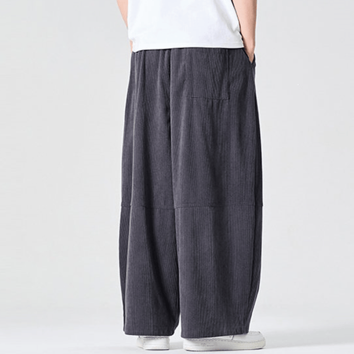 Buddha Stones Lässige Cordhose für Herbst und Winter, lange Herrenhose mit geradem Bein und Tasche - image 14