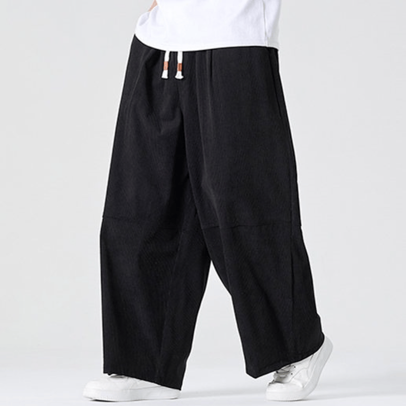 Buddha Stones Lässige Cordhose für Herbst und Winter, lange Herrenhose mit geradem Bein und Tasche - Schwarz - US/UK/AU46, EU56 (5XL) - image 15