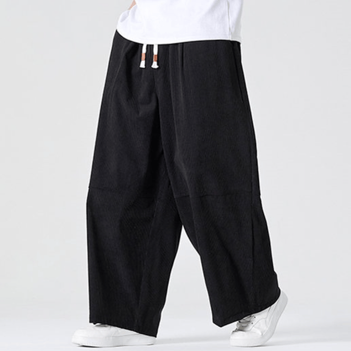 Buddha Stones Lässige Cordhose für Herbst und Winter, lange Herrenhose mit geradem Bein und Tasche - Schwarz - US/UK/AU46, EU56 (5XL) - image 15