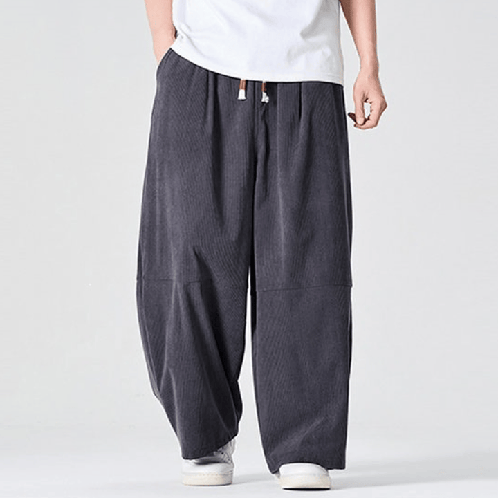 Buddha Stones Lässige Cordhose für Herbst und Winter, lange Herrenhose mit geradem Bein und Tasche - DimGray - US/UK/AU46, EU56 (5XL) - image 10