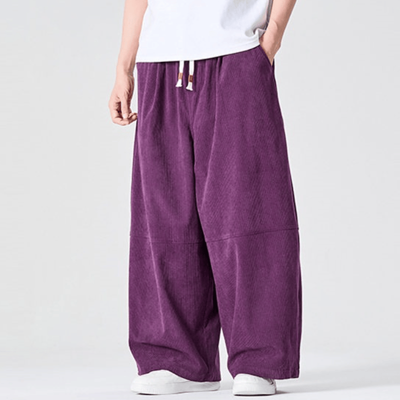Buddha Stones Lässige Cordhose für Herbst und Winter, lange Herrenhose mit geradem Bein und Tasche - RebeccaPurple - US/UK/AU46, EU56 (5XL) - image 5