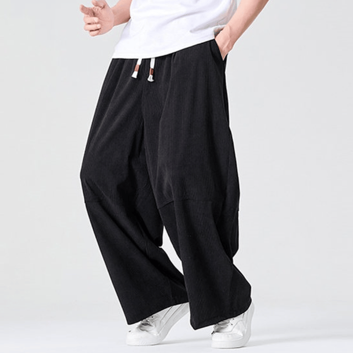 Buddha Stones Lässige Cordhose für Herbst und Winter, lange Herrenhose mit geradem Bein und Tasche - image 16