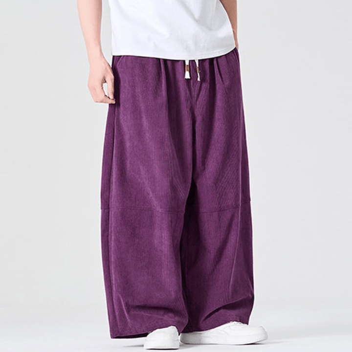 Buddha Stones Lässige Cordhose für Herbst und Winter, lange Herrenhose mit geradem Bein und Tasche - image 8