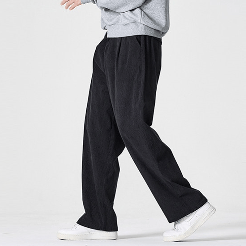 Buddha Stones Lässige Vintage-Cordhose für Herren, Herbst/Winter, einfarbig, gerades Bein, mit Taschen - image 1