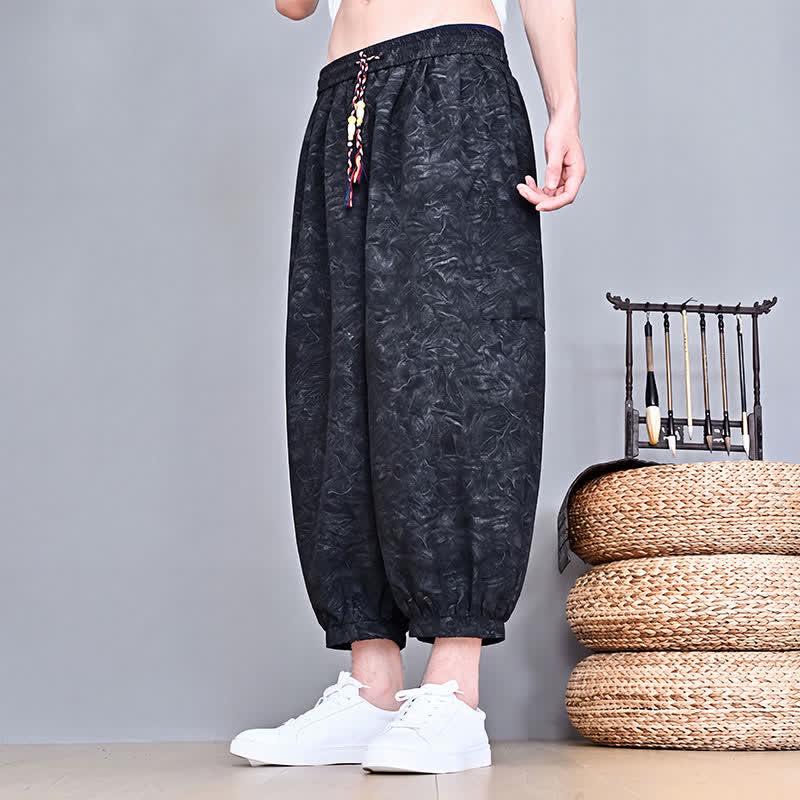 Buddha Stones Lässige Boho-Caprihose für Herren mit Kordelzug und Tasche – ideal für Frühling und Sommer - image 15