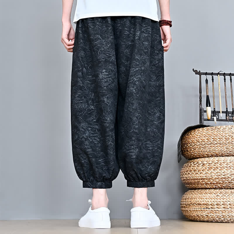 Buddha Stones Lässige Boho-Caprihose für Herren mit Kordelzug und Tasche – ideal für Frühling und Sommer - image 16