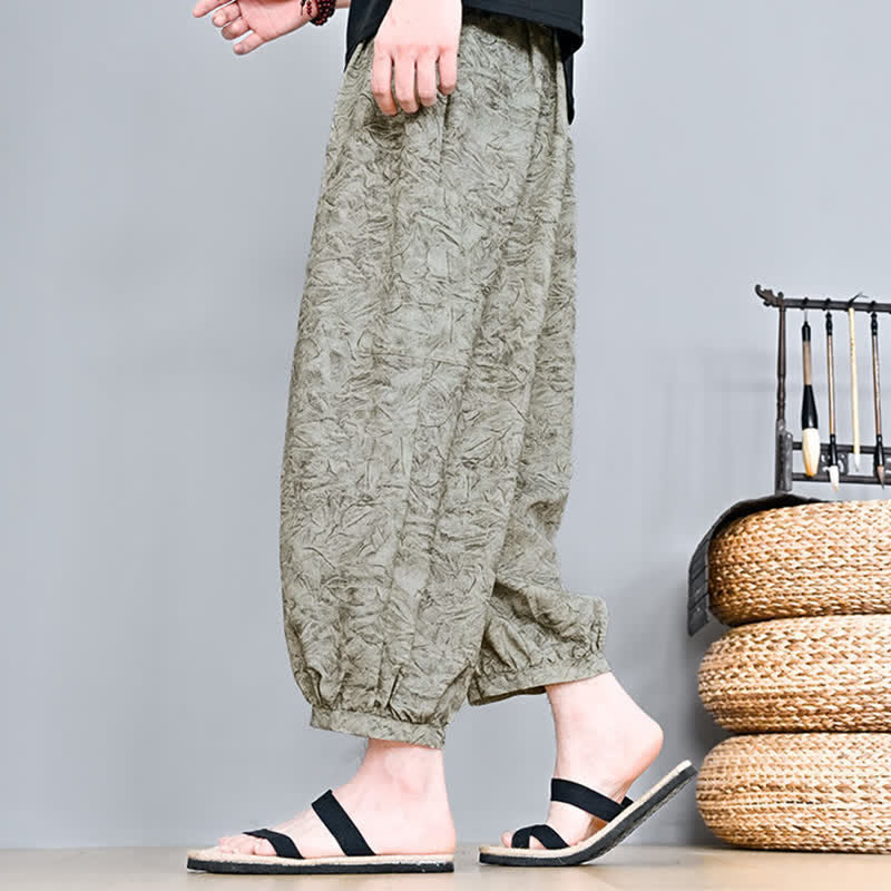 Buddha Stones Lässige Boho-Caprihose für Herren mit Kordelzug und Tasche – ideal für Frühling und Sommer - image 6