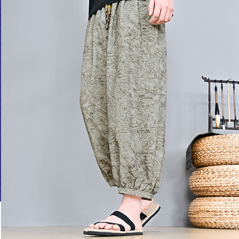 Buddha Stones Lässige Boho-Caprihose für Herren mit Kordelzug und Tasche – ideal für Frühling und Sommer - image 5
