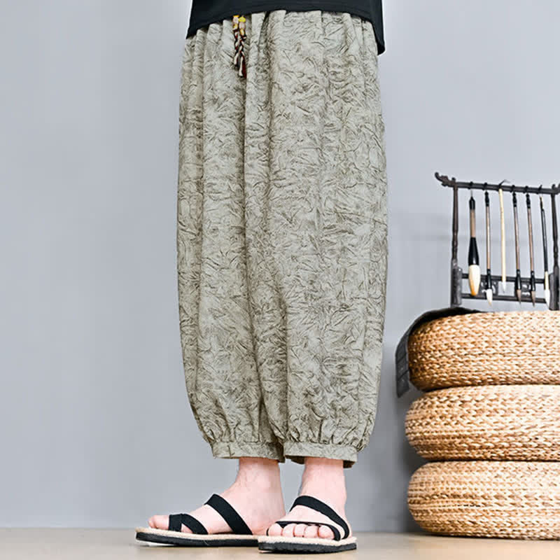 Buddha Stones Lässige Boho-Caprihose für Herren mit Kordelzug und Tasche – ideal für Frühling und Sommer - image 4