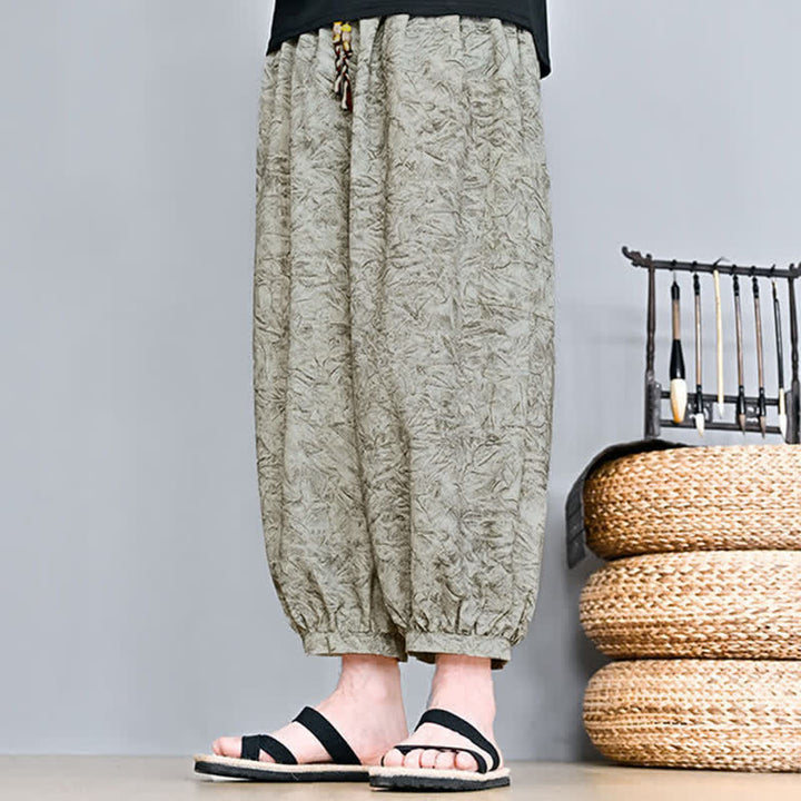 Buddha Stones Lässige Boho-Caprihose für Herren mit Kordelzug und Tasche – ideal für Frühling und Sommer - image 4