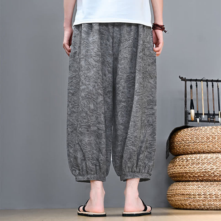 Buddha Stones Lässige Boho-Caprihose für Herren mit Kordelzug und Tasche – ideal für Frühling und Sommer - image 9