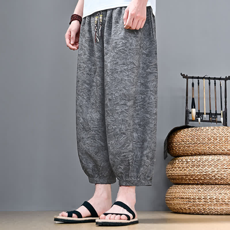 Buddha Stones Lässige Boho-Caprihose für Herren mit Kordelzug und Tasche – ideal für Frühling und Sommer - image 8
