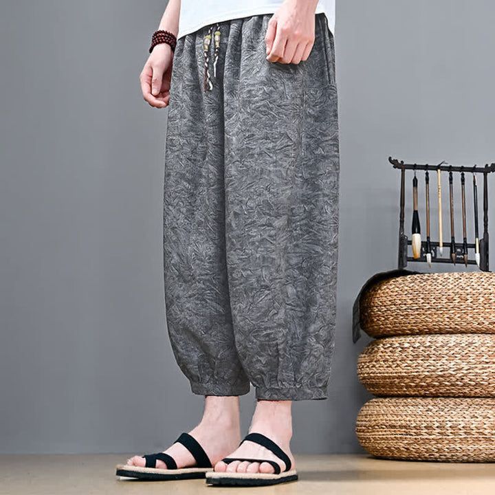 Buddha Stones Lässige Boho-Caprihose für Herren mit Kordelzug und Tasche – ideal für Frühling und Sommer - image 8