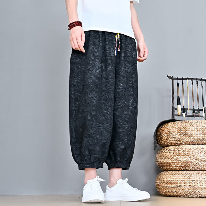 Buddha Stones Lässige Boho-Caprihose für Herren mit Kordelzug und Tasche – ideal für Frühling und Sommer - image 17