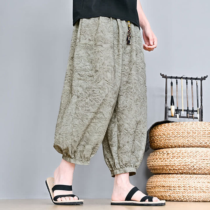 Buddha Stones Lässige Boho-Caprihose für Herren mit Kordelzug und Tasche – ideal für Frühling und Sommer - image 2
