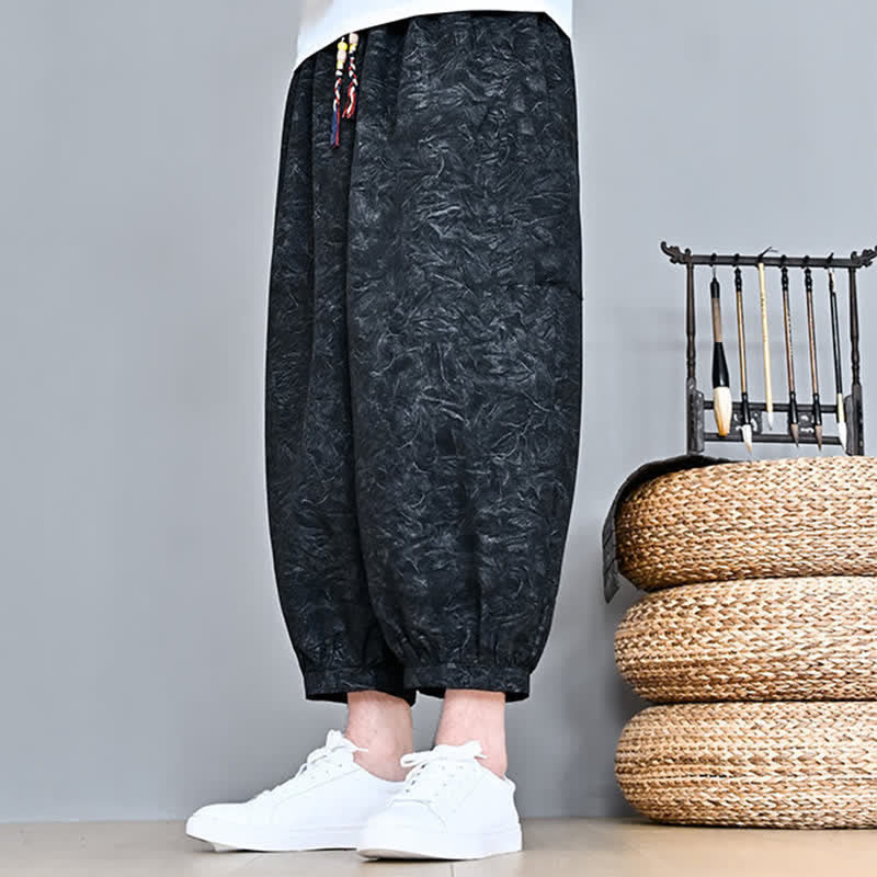 Buddha Stones Lässige Boho-Caprihose für Herren mit Kordelzug und Tasche – ideal für Frühling und Sommer - image 18