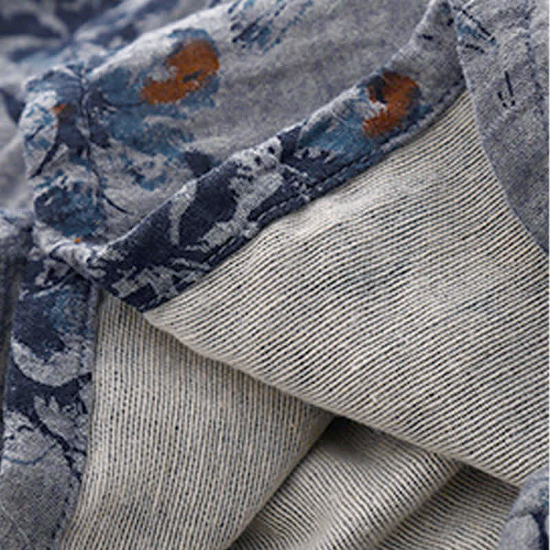 Buddha Stones Lässiges Boho-Kleid für Damen, Frühling/Herbst, mit Kordelzug, Blumenmuster, Rundhalsausschnitt, langen Ärmeln und Taschen - image 16