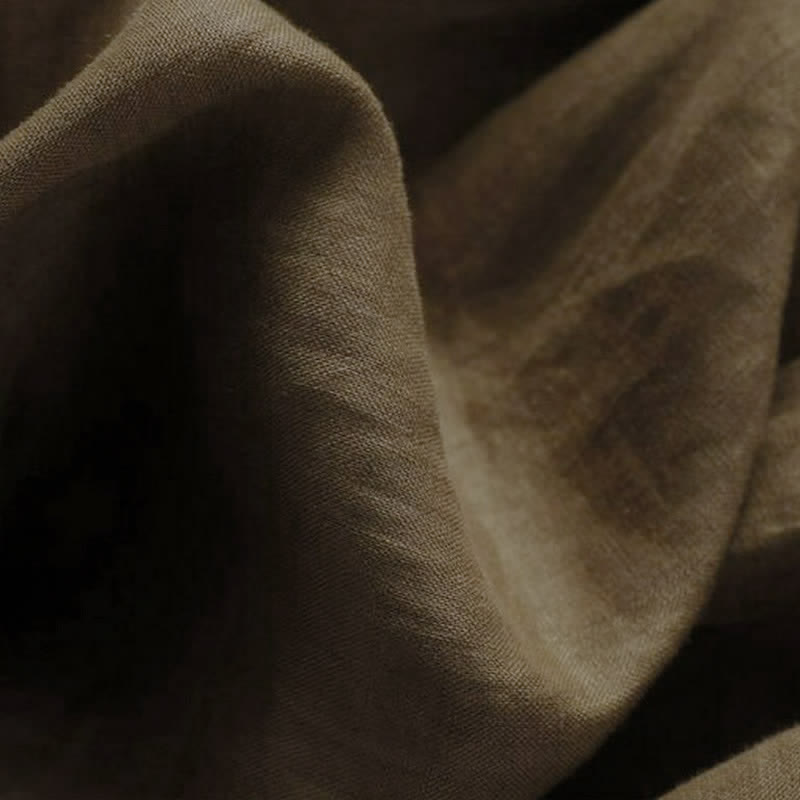 Buddha Stones Elegantes, minimalistisches, einfarbiges Damenkleid mit V-Ausschnitt, kurzen Ärmeln und Tasche für Frühling und Sommer. - image 10