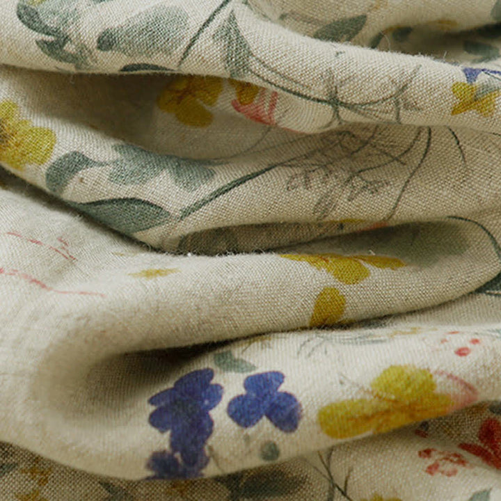 Buddha Stones Lässige Boho-Hose für Frühling und Sommer mit Kordelzug, Blumenmuster, weitem Bein und Tasche - image 10