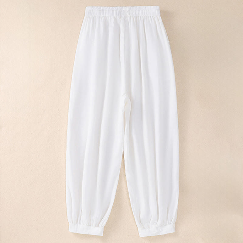 Buddha Stones Frühling/Sommer Basic Casual Uni Cropped Pants Damen Haremshosen mit Taschen - image 21
