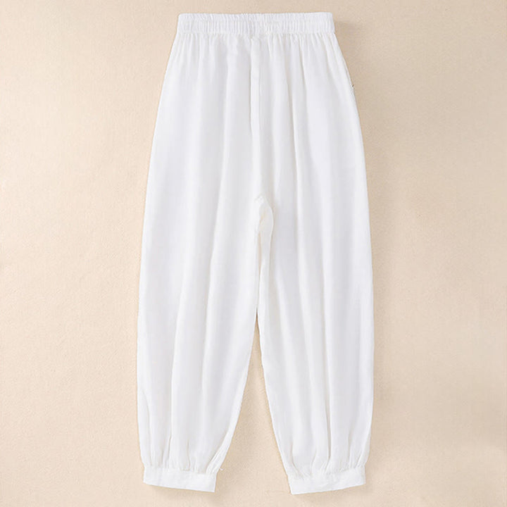Buddha Stones Frühling/Sommer Basic Casual Uni Cropped Pants Damen Haremshosen mit Taschen - image 21