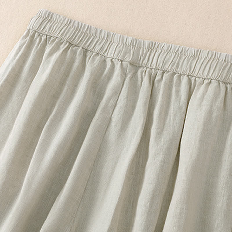 Buddha Stones Frühling/Sommer Basic Casual Uni Cropped Pants Damen Haremshosen mit Taschen - image 18